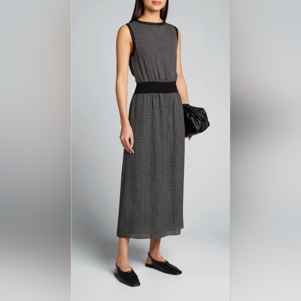 Theory Black Diamond Silk Dress